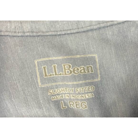 Men’s LL Bean Blue Cotton Short Sleeve shirt - Size Large - Picture 8 of 8